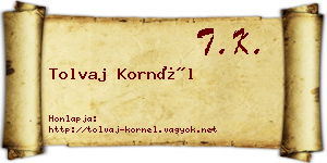Tolvaj Kornél névjegykártya