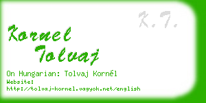 kornel tolvaj business card