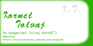 kornel tolvaj business card